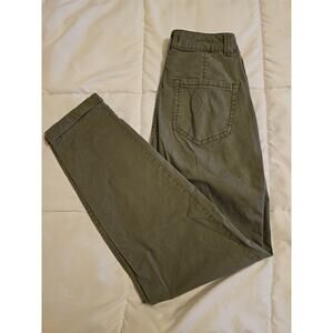 Hollister Women’s Olive Green Pants Size 1 Skinny Cuffed Ankle Casual